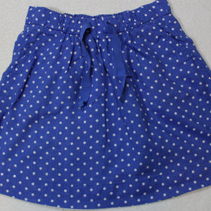 Blue Polka Dot Mini Skirt